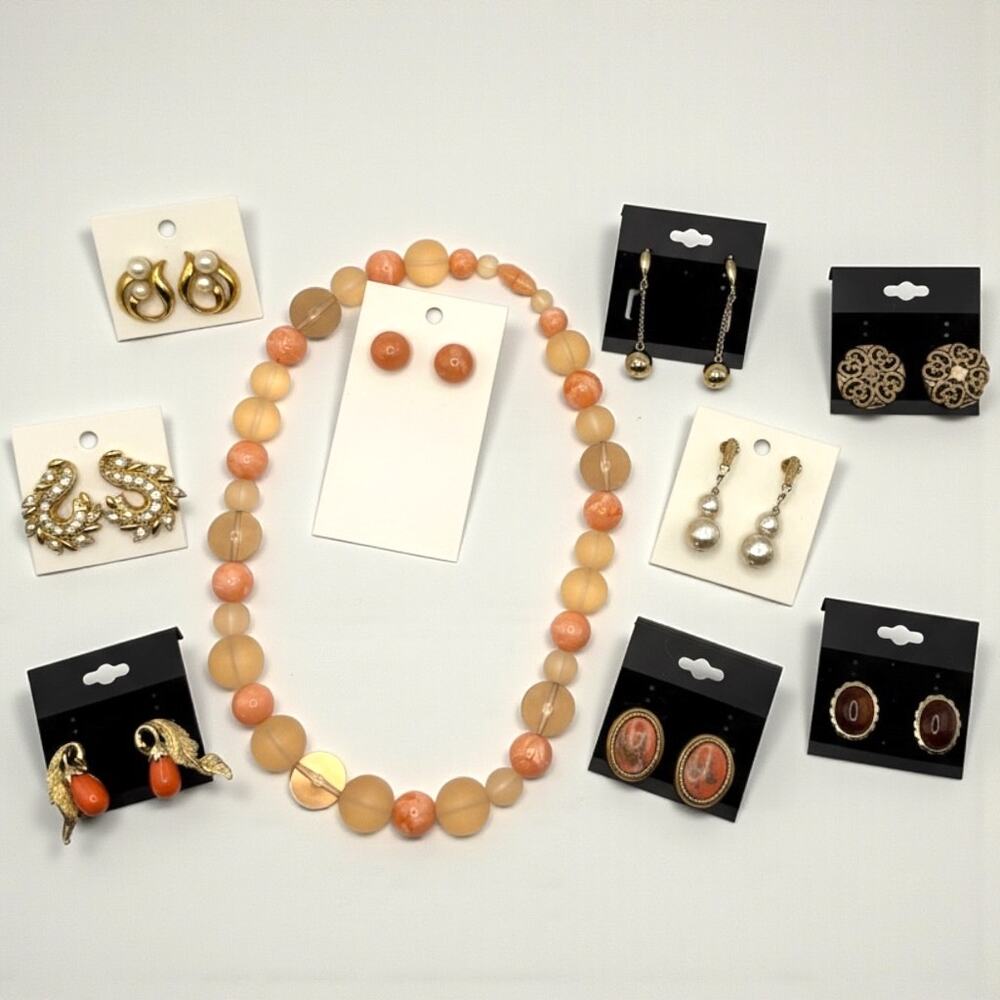 Vintage Avon Sarah Coventry Jewelry Wearable Lot Earring Necklace Brooch - Picture 5 of 13